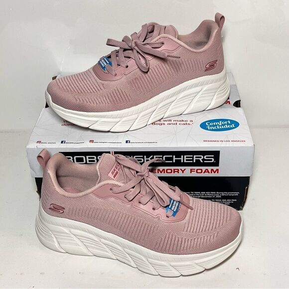 Skechers Bobs Flying Hi Sport B Flex Hi Washable Knit Lace-Up Sneakers - Picture 1 of 7